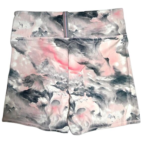 FourLaps NWT Arc Pink Clouds Gray Pink Tie Dye Print Bike Workout Shorts Size XL - Picture 9 of 13
